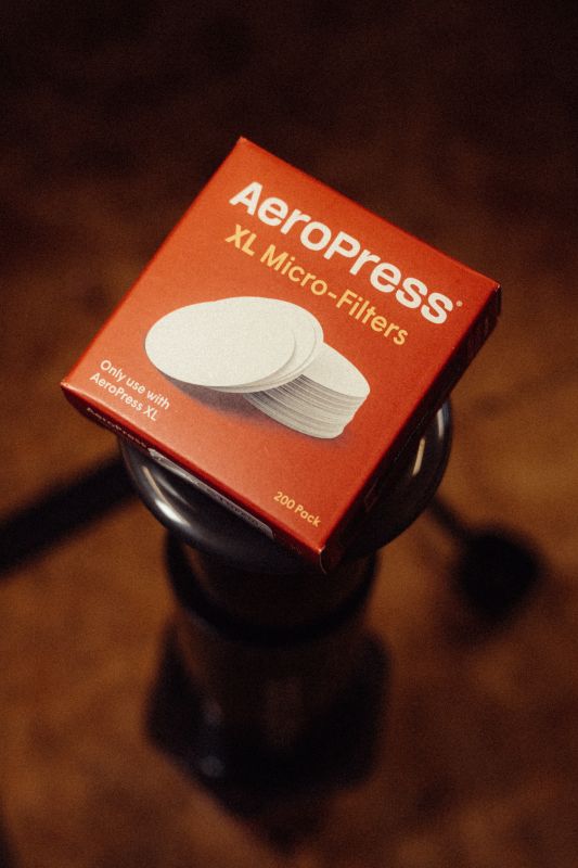 AeroPress XL- Microfilter Papier in der Verpackung